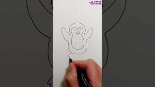 How to Draw a Simple Dancing Penguin