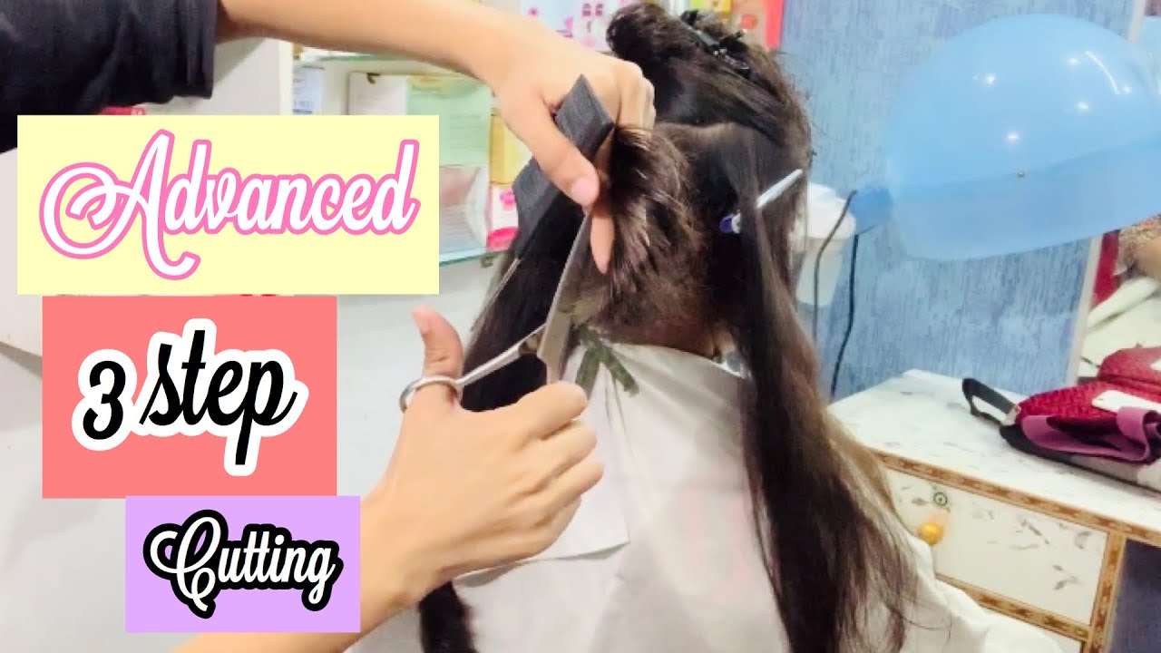 Advanced and easy 3 step hair cutting - YouTube