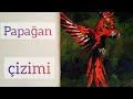 Papagan  resim  nasil cizilir  / akrılık boya  spatula fırça  / karton