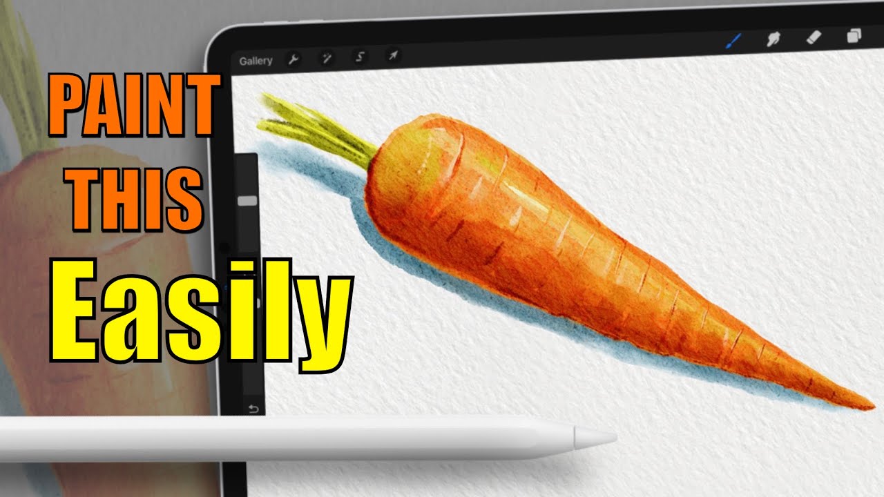Realistic Carrot Watercolor Tutorial | Procreate iPad Painting