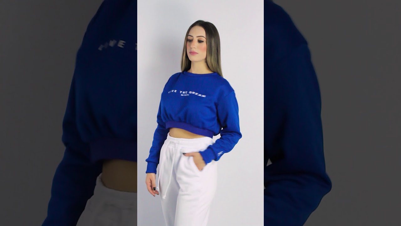 MOLETOM CROPPED MIROR BLUE EDITION LTD