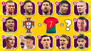 Guess the Football Player by NATIONALITY and JERSEY NUMBER | Ronaldo, Messi, Haaland | Tiny Football