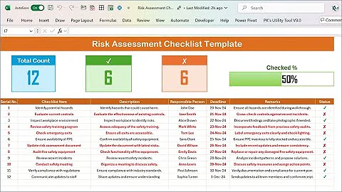 Risk Assessment Checklist Template in Excel | Step by Step tutorial