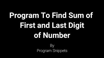 Program to find sum of first and last digit of Number with C#