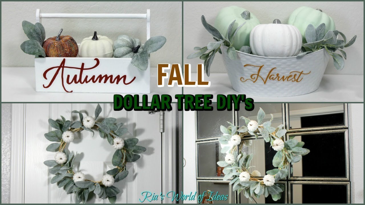 EASY FARMHOUSE STYLE FALL DOLLAR TREE DIY DECOR IDEAS YouTube