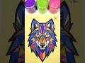 Geometric Sand Art Wolf 🐺✨ | Satisfying Sand Painting #shorts