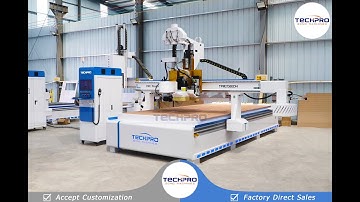 TechPro 2100*3600mm ATC Spindle+Drilling Bank+Horizontal Spindle Cnc Router