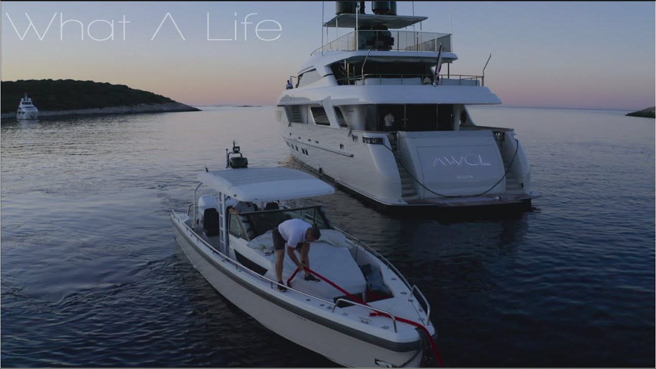⁣Drone Captures - Luxury Super Yacht Departure
