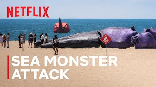 Tourists React to Prank: Real Life Sea Monster Attack! | Netflix screenshot 4