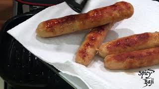 Homemade Chicken Sausages Without  Casing Recipe | Chicken Hot Dog with Caramelized Onions