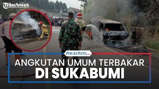 Mobil Angkutan Umum Terbakar di Jalan Raya Bogor-Sukabumi