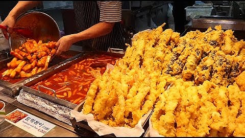 줄서서 먹는 남대문 애니떡볶이,몸짱 떡볶이,전통시장 떡볶이/Spicy tteokbokki, fried food, sundae, fish cake/korean street food