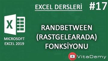 Microsoft Excel RANDBETWEEN (RASTGELEARADA) Fonksiyonu Kullanımı ve Örnekleri | Excel Dersleri #17
