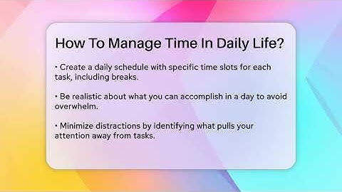 How To Manage Time In Daily Life? - The Personal Growth Path