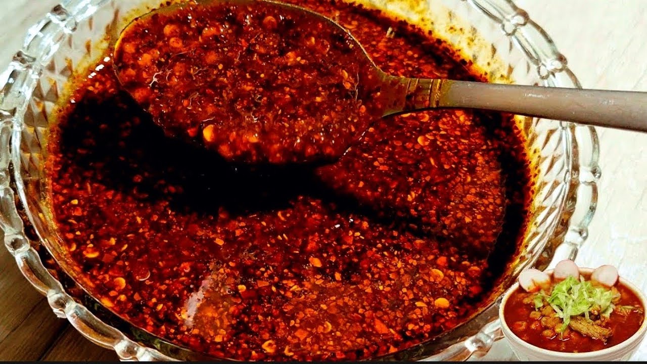 Como hacer Salsa de chile y aceite Para Pozole YouTube