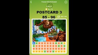 Nonogram Forest World event 3rd postcard level 85-96