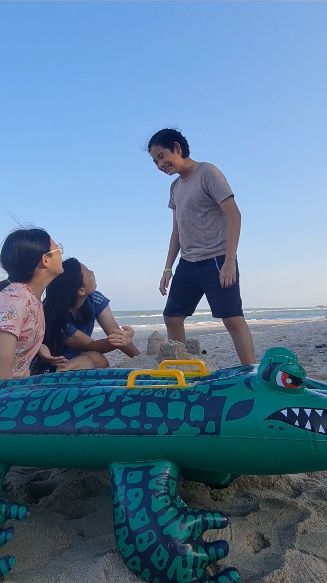 Funny Kids With Big Bad Crocodile‼️ at the Pool? | JJaiPan #Shorts
