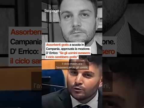 Video Assorbenti gratis a scuola in Campania, D' Errico: Ci stiamo impegnando per portarli ovunque