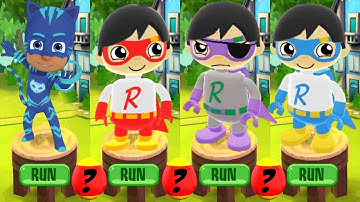 Tag with Ryan PJ Masks Catboy vs Red Titan vs Blue Titan vs Dark Titan - All Characters Unlocked