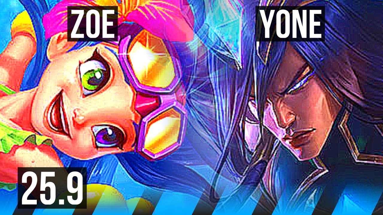 ZOE vs YONE (MID) | 6/1/7, Dominating | KR Master | 25.9