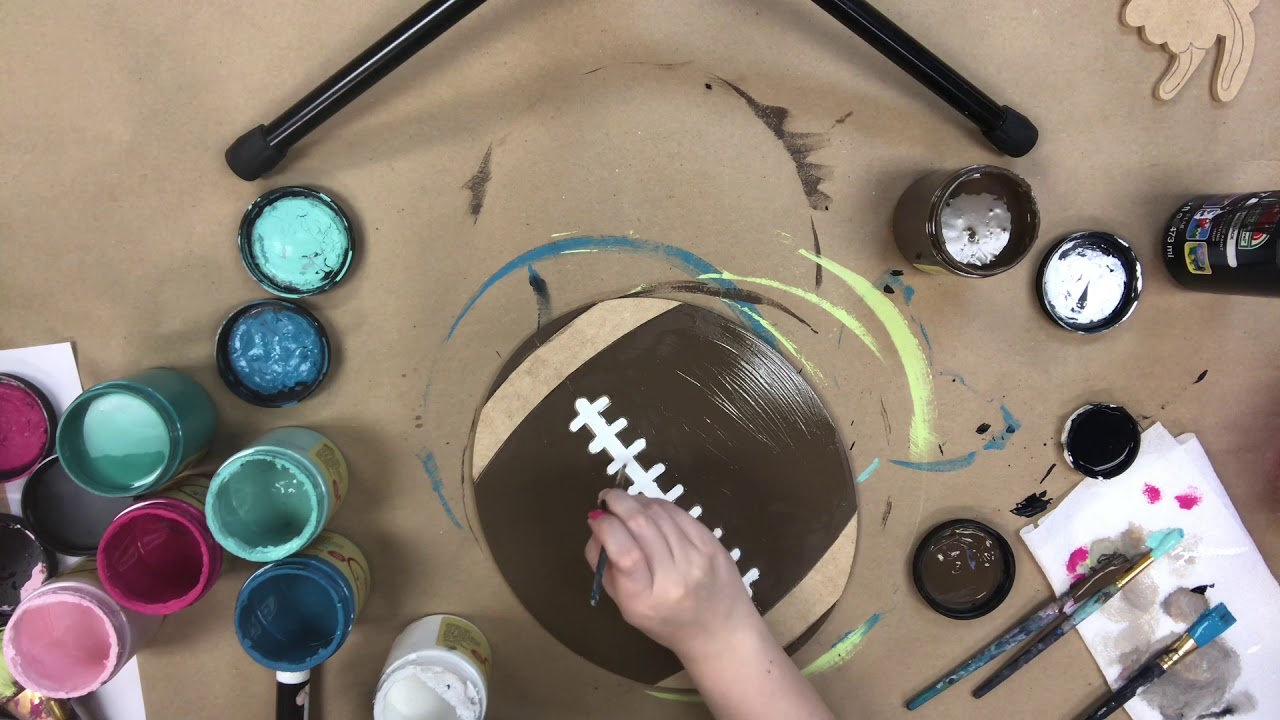 Wooden Door Hanger, Football Paint By Line Tutorial, DIY