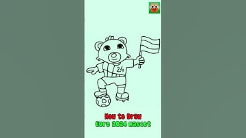 How to draw Euro 2024 mascot holding the German flag step by step #art #drawing