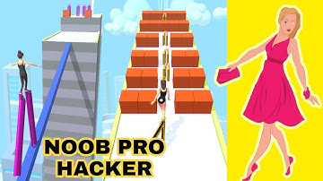 noob vs Pro vs Hacker in High heels - Android gameplay || high heels game video || High heels