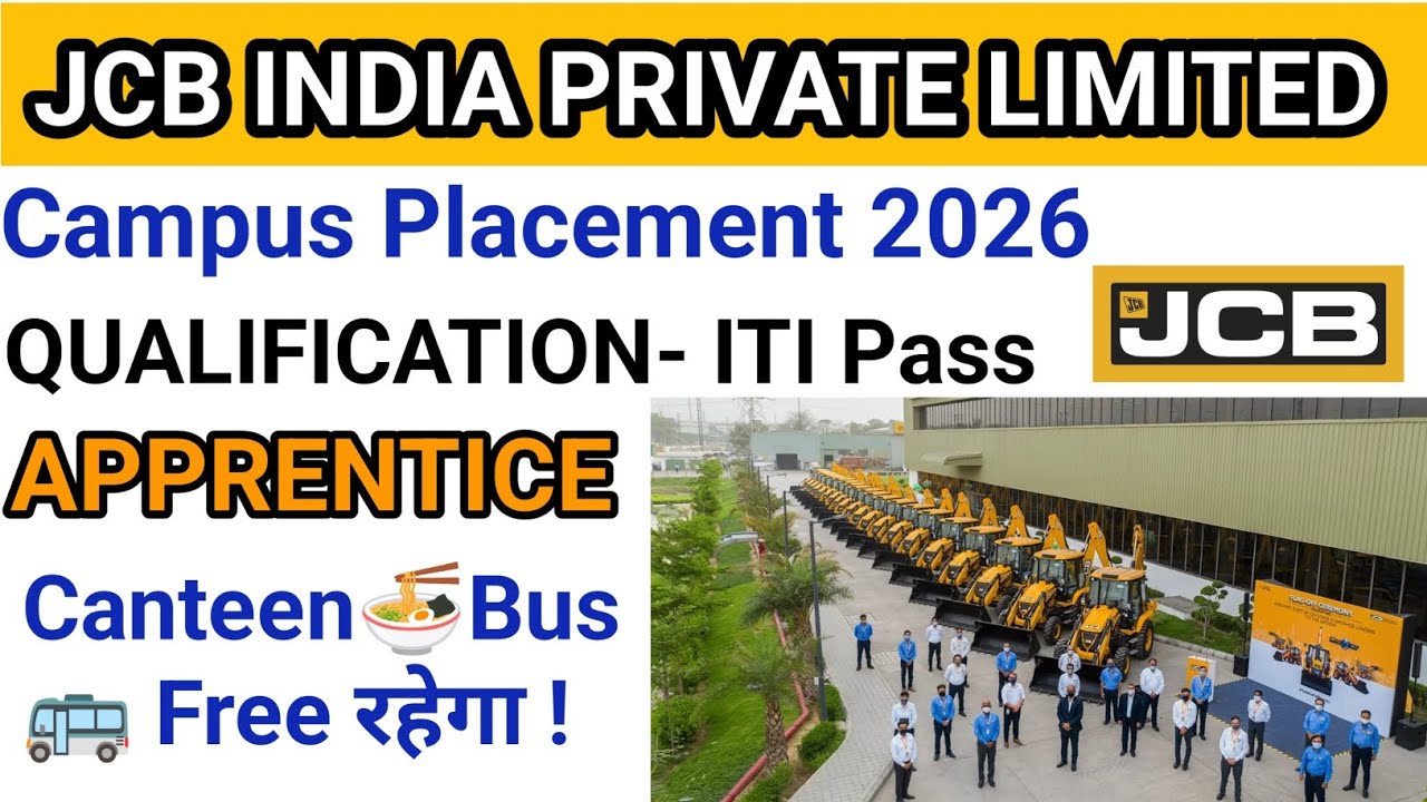 jcb india pvt ltd jobs 2026 // JCB Company Apprentice 2026 // iti job in JCB Company rajasthan //iti