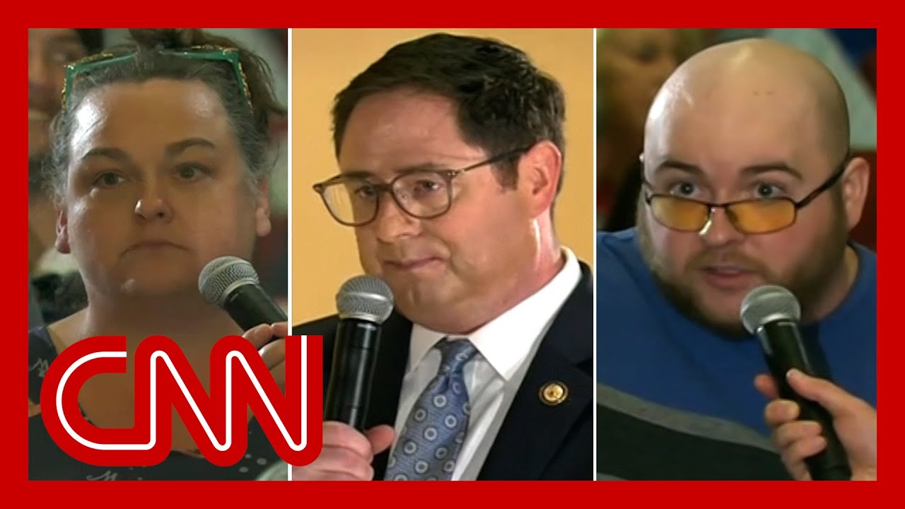 ‘How much does it cost for fascism?’: Crowd confronts GOP congressman at town hall