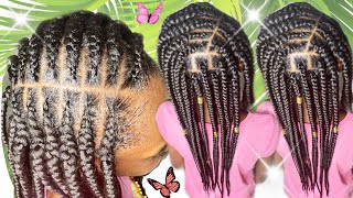 Tribal Feed In Braids Hairstyle | Quick and Easy Protective Style