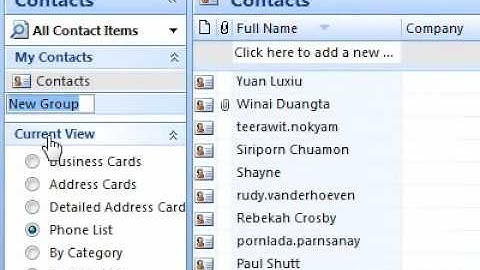 How to create a new contact group in Outlook