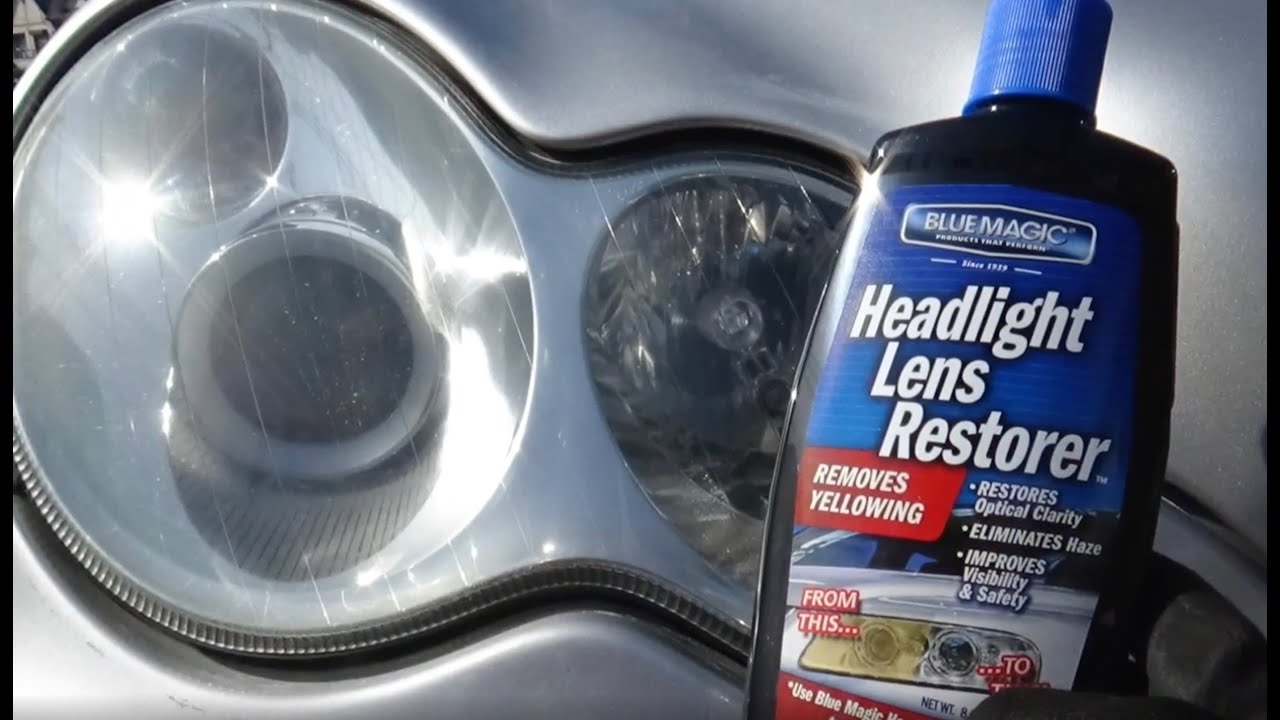 百貨店 BLUE MAGIC ブルーマジック ヘッドライト クリーナー 236ml くすみ 黄ばみ 除去 研磨 Headlight Lens  Restorer