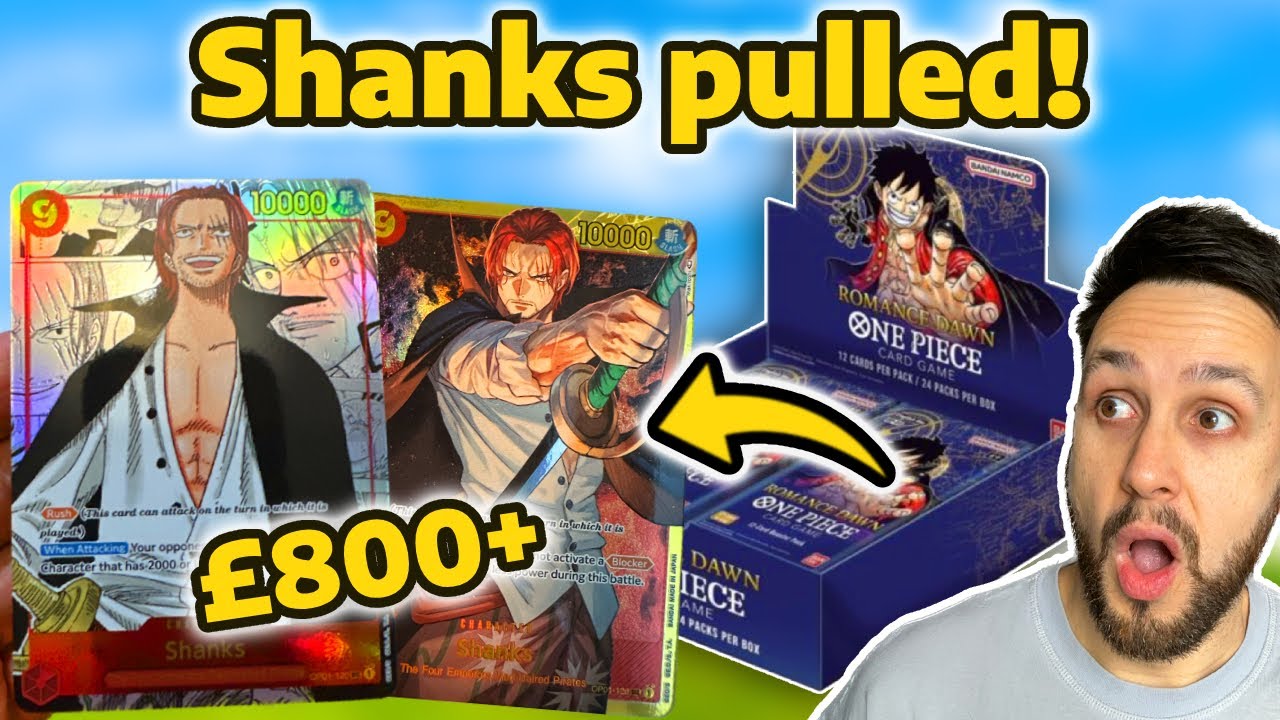 Opening One Piece Trading Cards Shanks Pull! YouTube