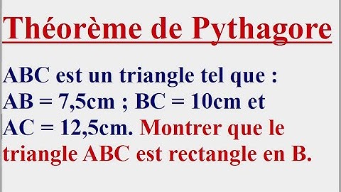 La réciproque du théorème de Pythagore permet de montrer que le triangle est rectangle 
