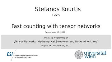 Stefanos Kourtis - Fast counting with tensor networks