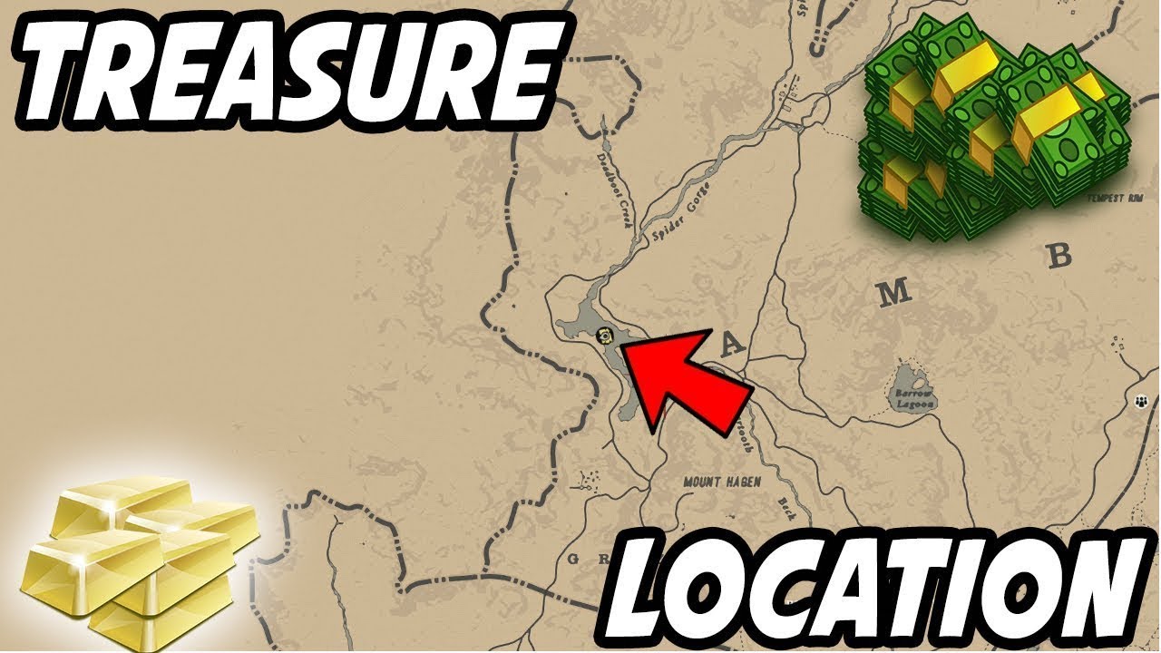 Red Dead Online Tesoro del Lago Isabella /Lake Isabella Treasure Map  Location 