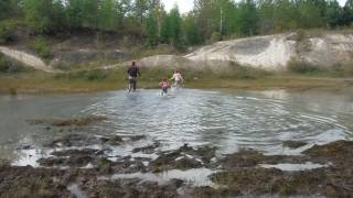 racing in mud