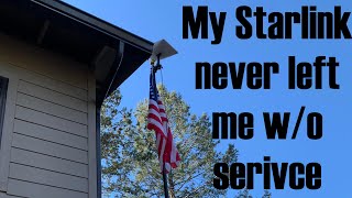 My Starlink never left me wo Service