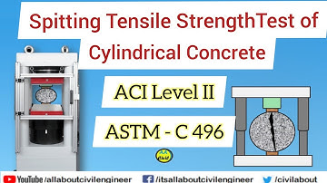 Splitting Tensile Strength of Cylindrical Concrete | ASTM - C 496 | All About Civil Engineer