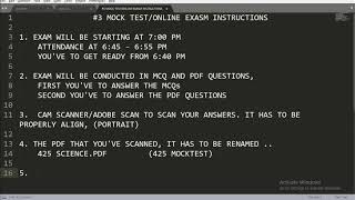 INSTRUCTIONS for the MOCK TEST/ONLINE EXAM - SPHSS screenshot 1