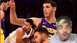 LONZO BALL FIRST TIME VS STEPHEN CURRY REACTION | LAKERS VS WARRIORS HIGHLIGHTS REACTION