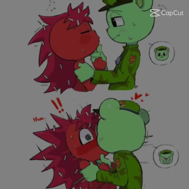 flippy x flaky edit💚❤💘😍/htf/#happytreefriends#flippyxflaky#shorts