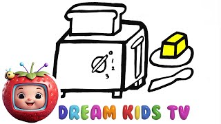 fun drawing painting toy toaster for kids and toddlers nursery rhymes kids songs