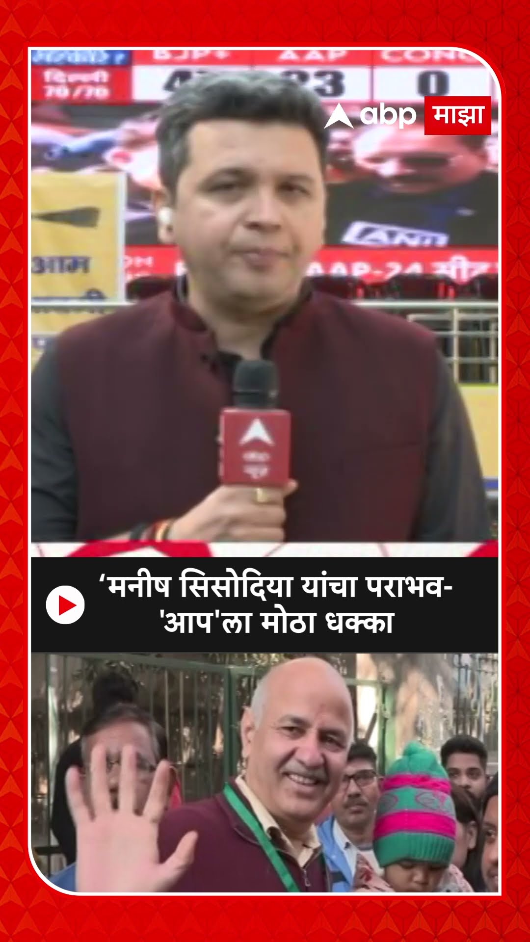 Delhi Election Result 2025  Manish Sisodia Lost मनीष सिसोदिया यांचा पराभव  'आप'ला मोठा धक्का