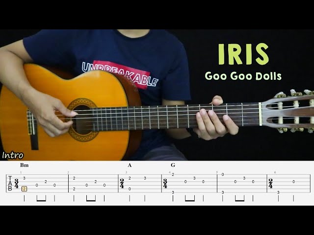 IRIS - Goo Goo Dolls - Fingerstyle Guitar Tutorial + TAB & Lyrics class=