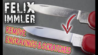 How to remove scratches or engravings from a Swiss Army Knife blade with just sandpaper