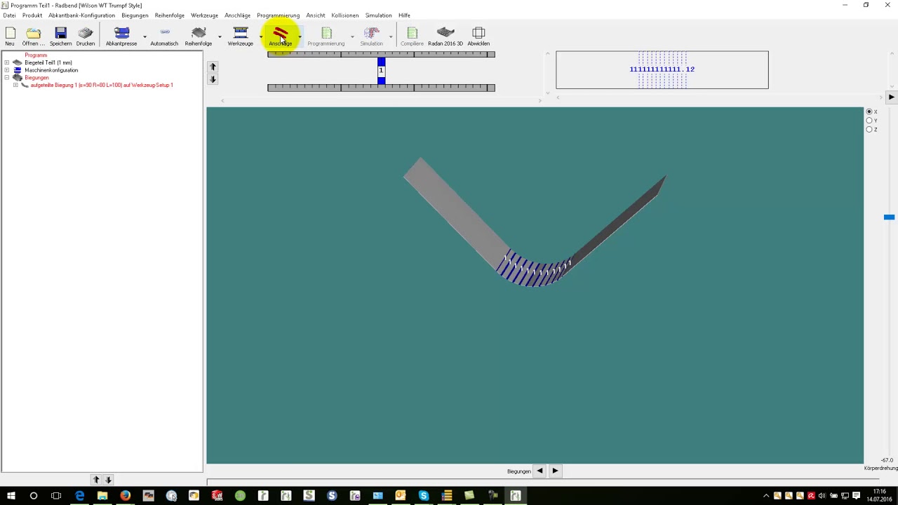 Radan CAD/CAM/MRP Software: Große Radien Abkanten