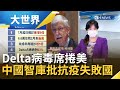 Delta病毒席捲美..官員認防疫失敗!中國智庫批"抗疫失敗國"│主播 苑曉琬│【大世界新聞】20210809│三立iNEWS