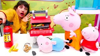 Peppa Pig oyuncak videoları! Ümit Anne domuza nasıl mangal yakılacağını gösteriyor!