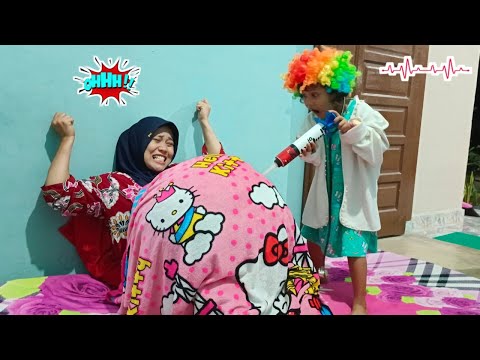 drama parodi❤😭mama hamil gendut melahirkan ditolong dokter kribo cantik